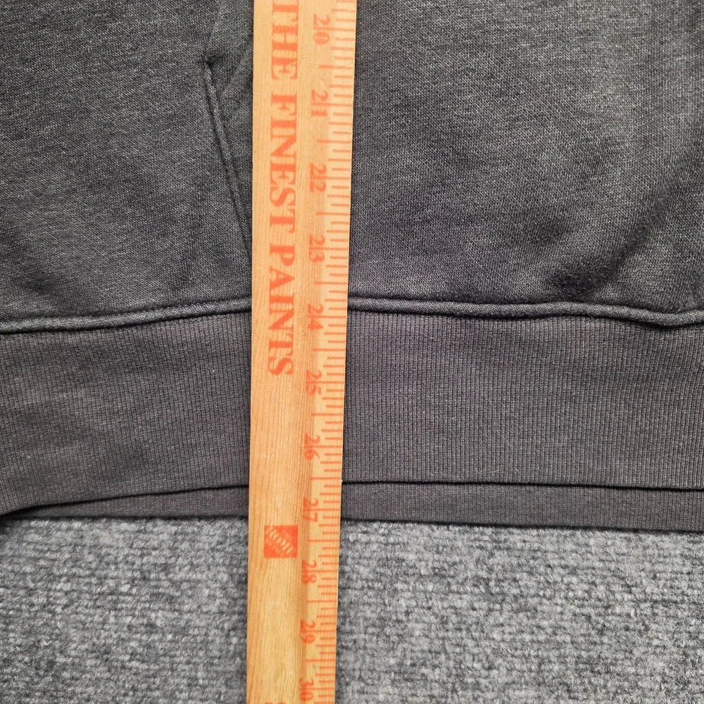 The North Face Hoodie Mens XL Charcoal Grey Yellow Box Graphic Pullover Fleece